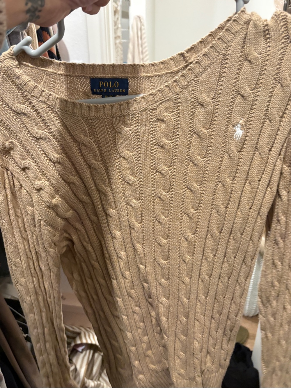 Polo by Ralph Lauren Women's Cable Crew Sweater - Camel Tan